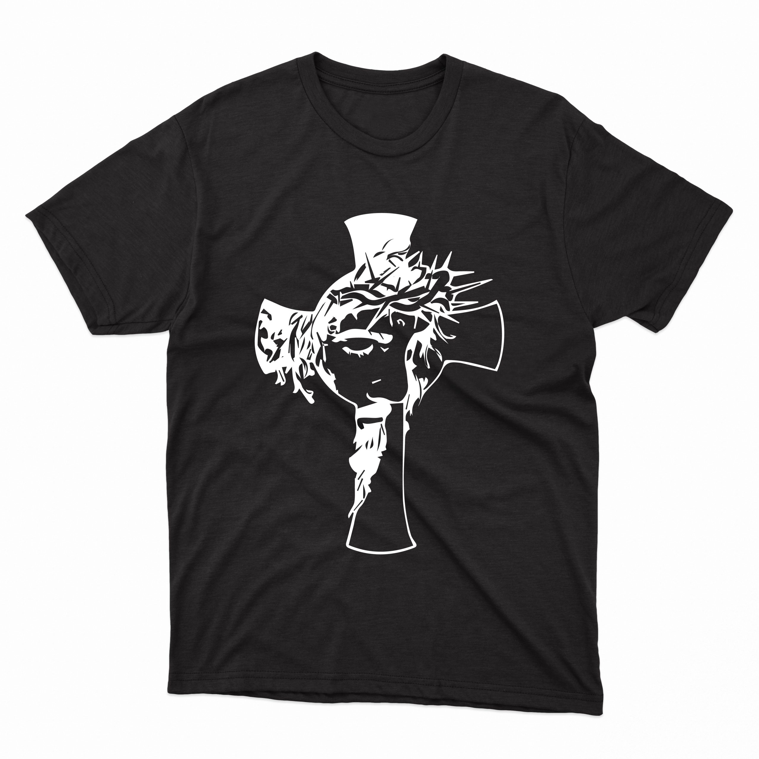 cruce isus tricou negru