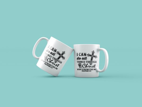 Cană cu mesaj crestin – I can