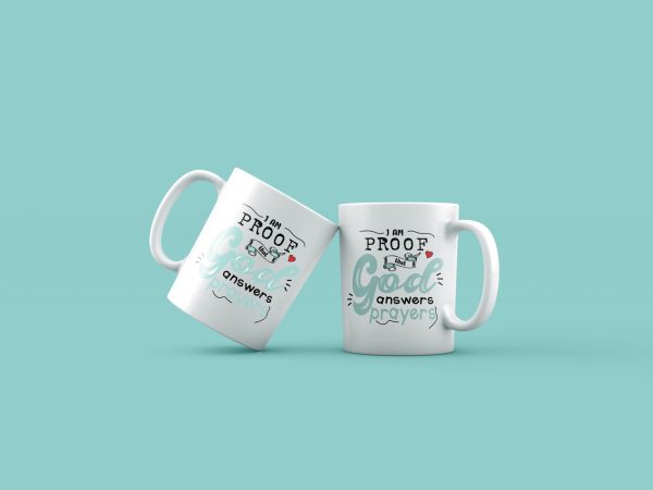 Cană cu mesaj crestin – I am proof that God answers prayers