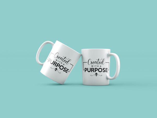 Cană cu mesaj crestin – Created with a purpose