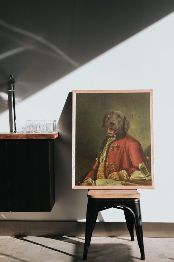 Tablou personalizat cu animalul tău de companie - îmbrăcat ca un savant