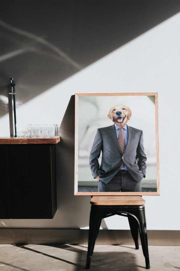 Tablou personalizat cu animalul tău de companie -  Costum business