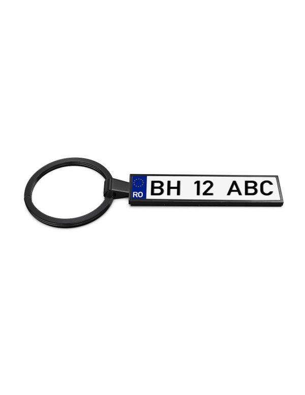 Breloc metalic auto negru personalizat